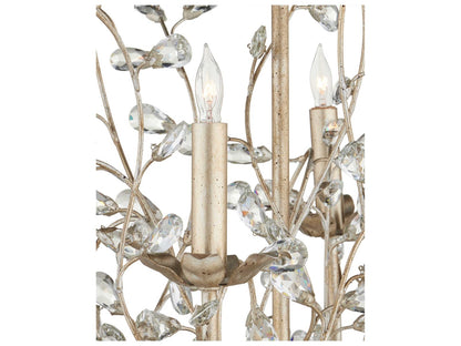 Currey & Company Currey and Company 8-Light Crystal Bud Chandelier in Silver Granello
