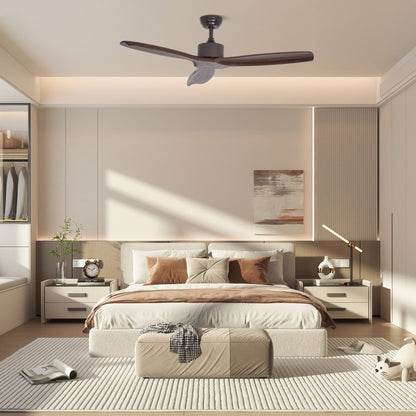 Caesar Kissel 52’’ Ceiling Fan ∅ 52″ x H 11.8″ / Walnut Wood Grain Ceiling fan light