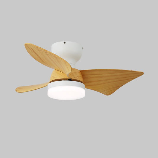 Calix 28’’ Ceiling Fan Light ∅ 28″ x H 9.8″ / Model A Nature Wood Grain & White / Three-Color Changing Light 1001