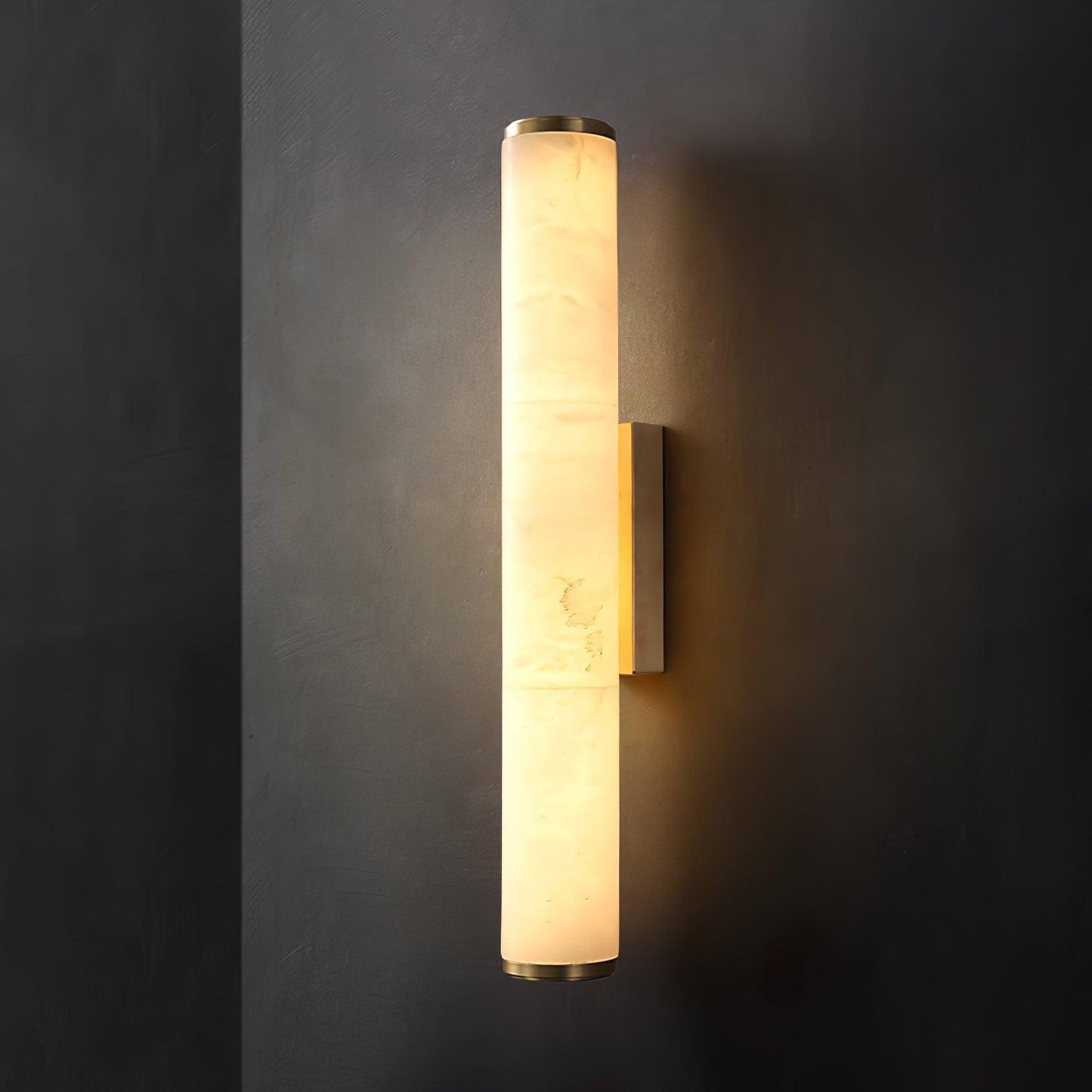 Callisto Wall Lamp Brass & White ∅ 3.1″ x H 22.6″ / Warm Light Wall lamp