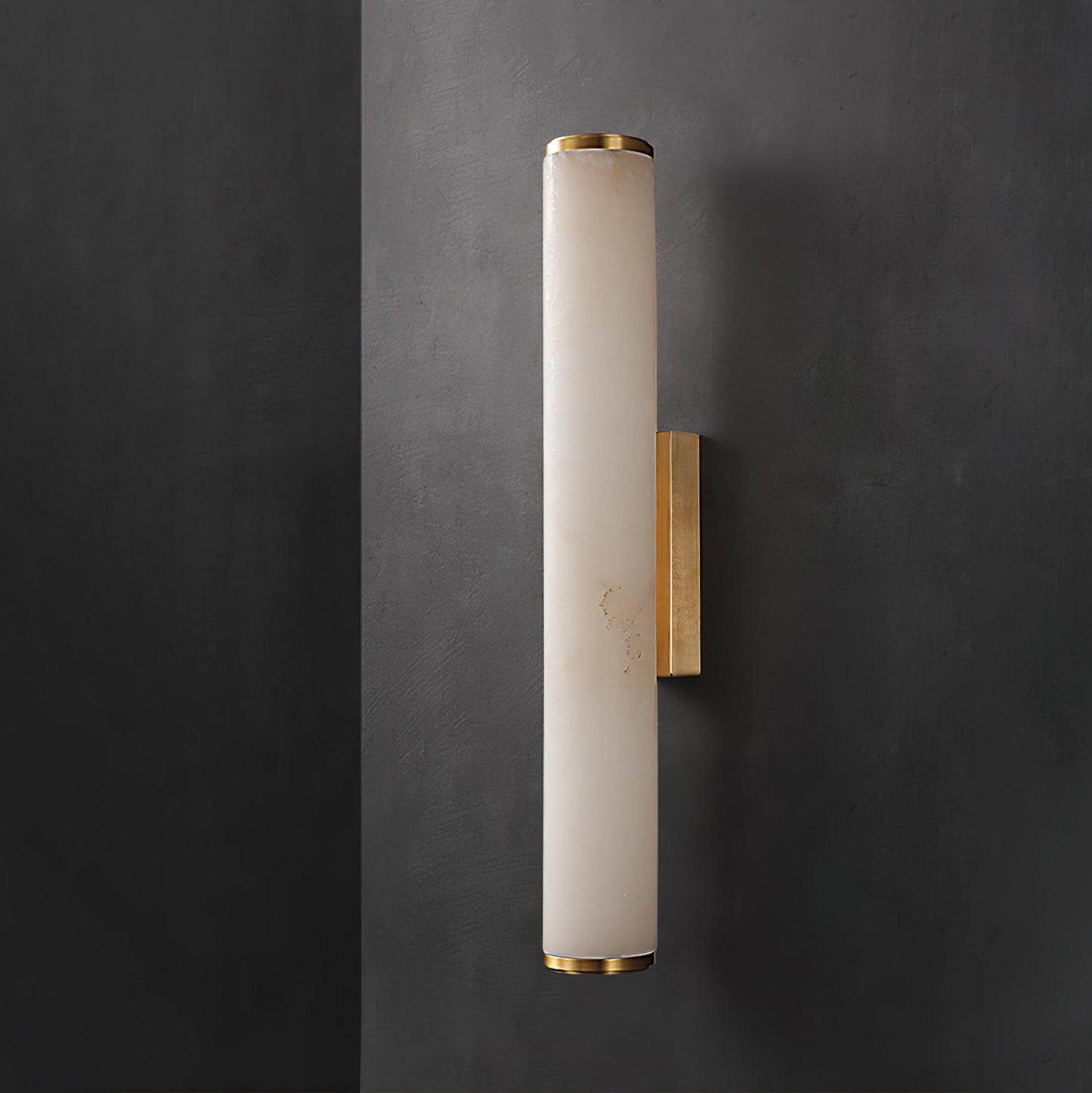 Callisto Wall Lamp Brass & White ∅ 3.1″ x H 19.7″ / Warm Light Wall lamp