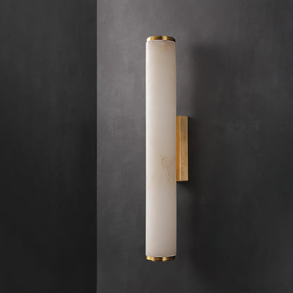 Callisto Wall Lamp Brass & White ∅ 3.1″ x H 19.7″ / Warm Light Wall lamp
