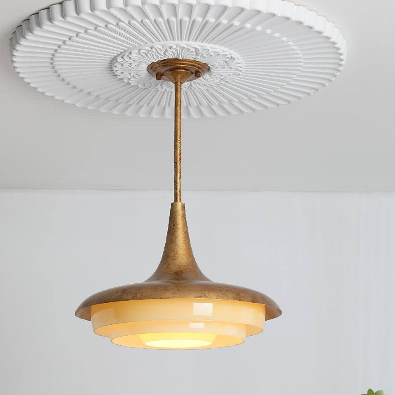 Blossom Pendant Light ∅ 17.7″ x H 11.8″ / Dia 45cm x H 30cm / Gold & Creamy yellow Pendant light