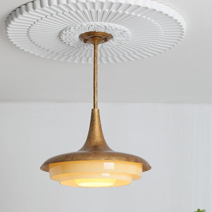Blossom Pendant Light ∅ 17.7″ x H 11.8″ / Dia 45cm x H 30cm / Gold & Creamy yellow Pendant light