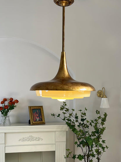 Blossom Pendant Light ∅ 17.7″ x H 11.8″ / Dia 45cm x H 30cm / Gold & Creamy yellow Pendant light
