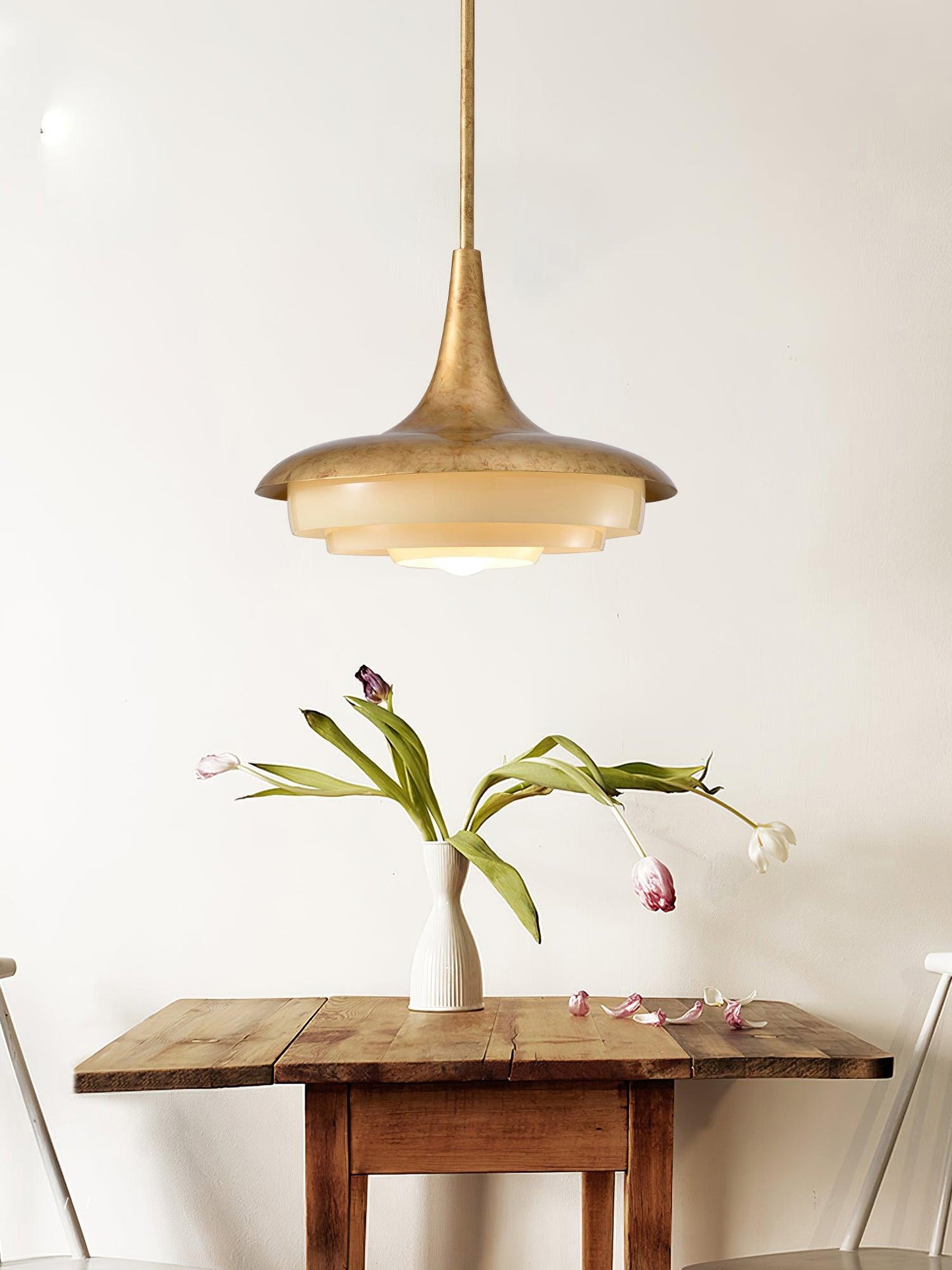 Blossom Pendant Light ∅ 17.7″ x H 11.8″ / Dia 45cm x H 30cm / Gold & Creamy yellow Pendant light