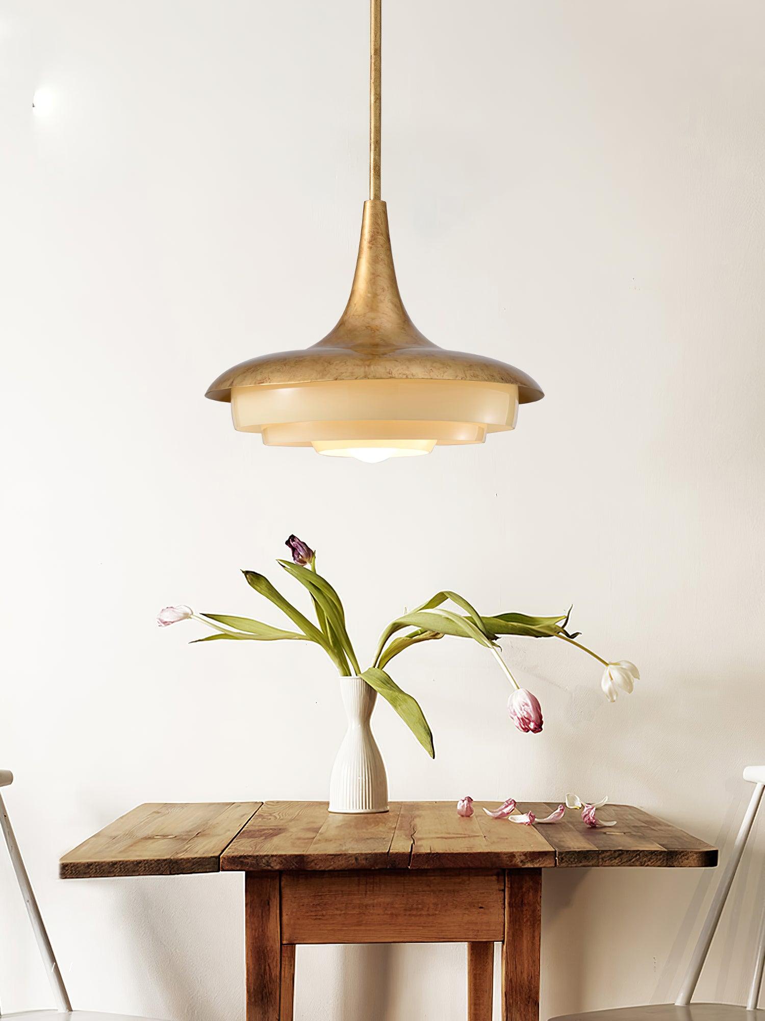Blossom Pendant Light ∅ 17.7″ x H 11.8″ / Dia 45cm x H 30cm / Gold & Creamy yellow Pendant light