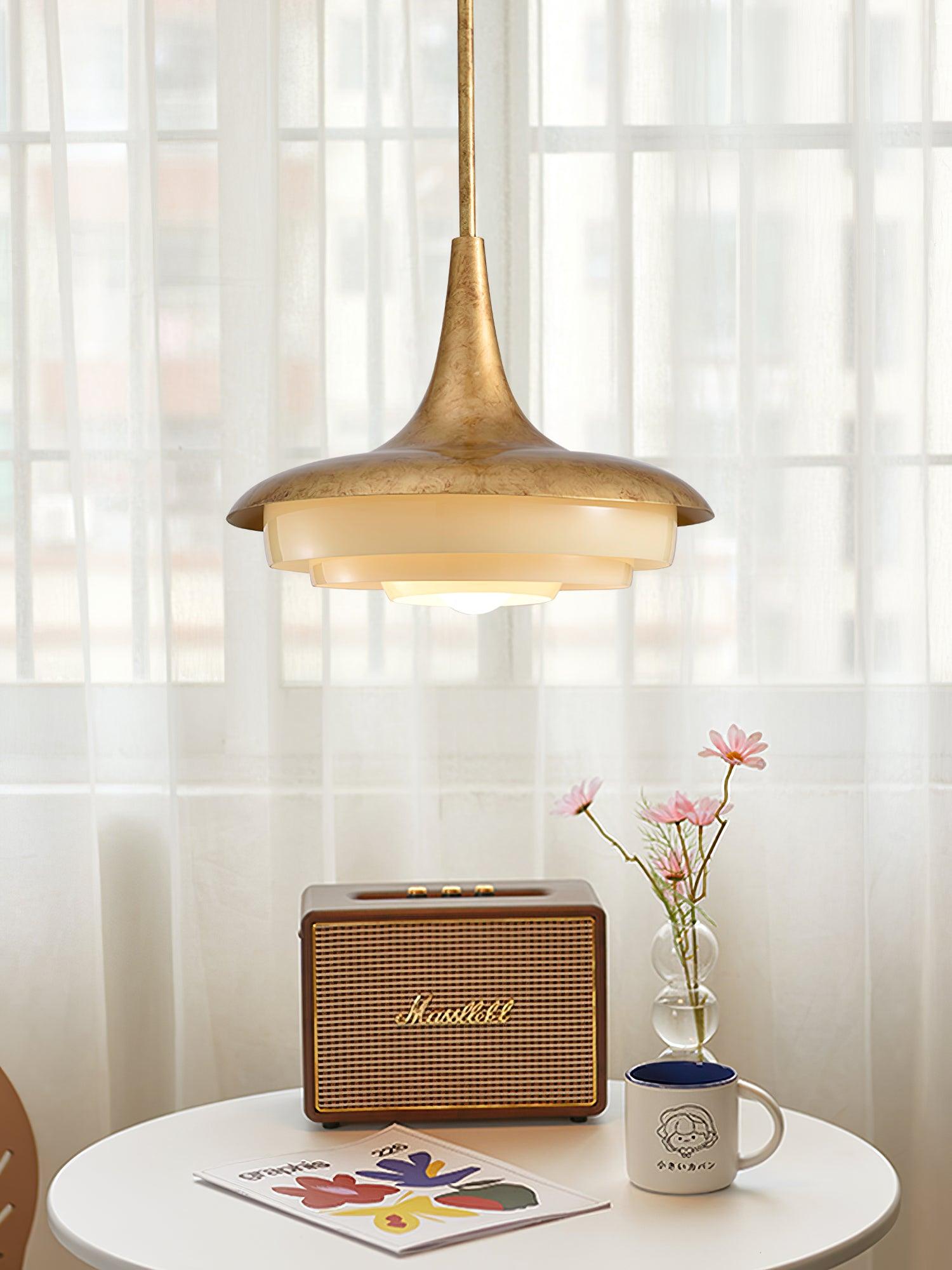 Blossom Pendant Light ∅ 17.7″ x H 11.8″ / Dia 45cm x H 30cm / Gold & Creamy yellow Pendant light