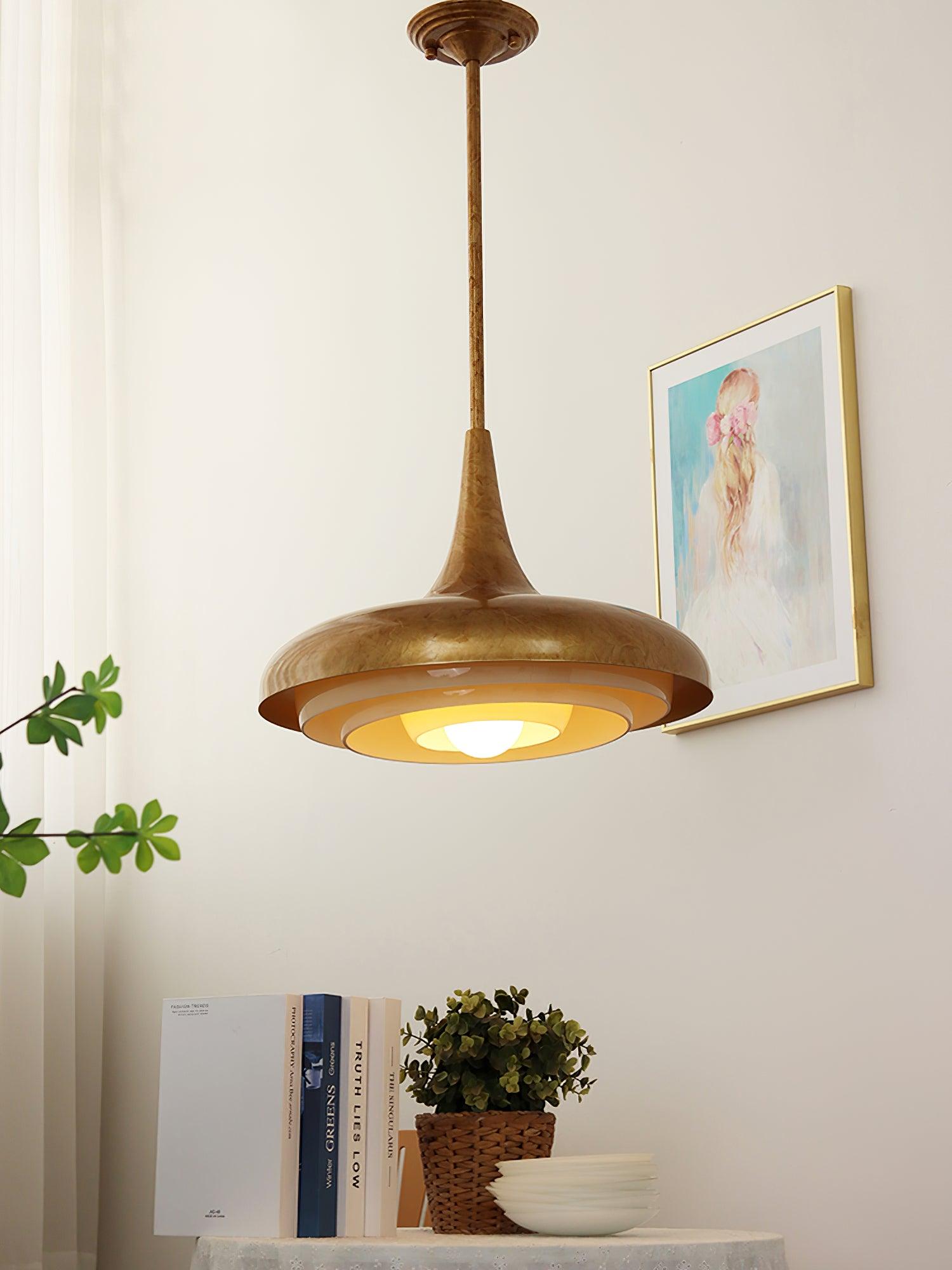 Blossom Pendant Light ∅ 17.7″ x H 11.8″ / Dia 45cm x H 30cm / Gold & Creamy yellow Pendant light