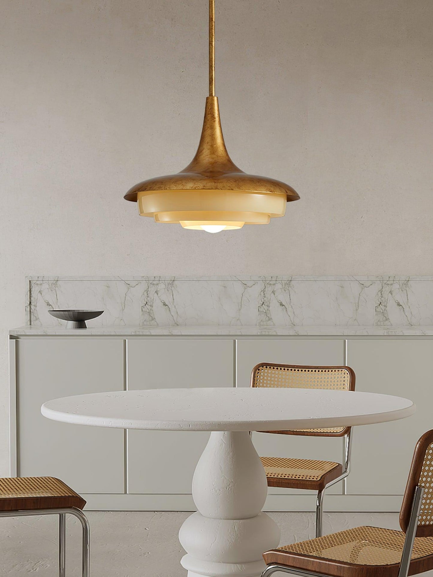 Blossom Pendant Light ∅ 17.7″ x H 11.8″ / Dia 45cm x H 30cm / Gold & Creamy yellow Pendant light