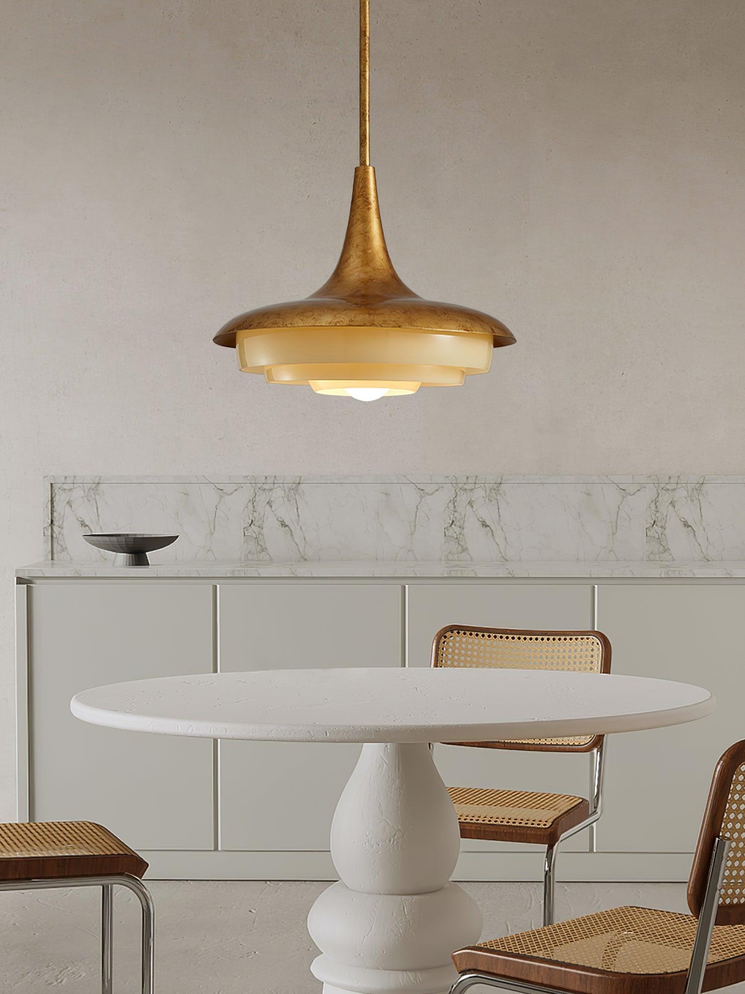 Blossom Pendant Light ∅ 17.7″ x H 11.8″ / Dia 45cm x H 30cm / Gold & Creamy yellow Pendant light