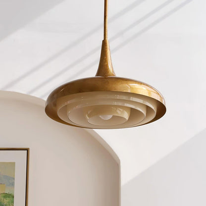 Blossom Pendant Light ∅ 17.7″ x H 11.8″ / Dia 45cm x H 30cm / Gold & Creamy yellow Pendant light