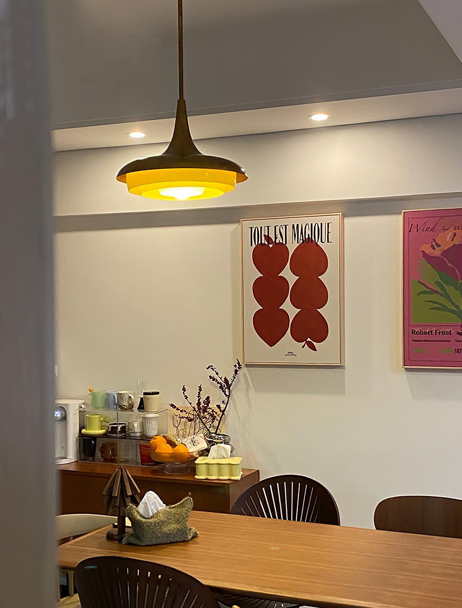Blossom Pendant Light ∅ 17.7″ x H 11.8″ / Dia 45cm x H 30cm / Gold & Creamy yellow Pendant light