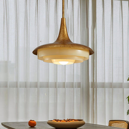 Blossom Pendant Light ∅ 17.7″ x H 11.8″ / Dia 45cm x H 30cm / Gold & Creamy yellow Pendant light