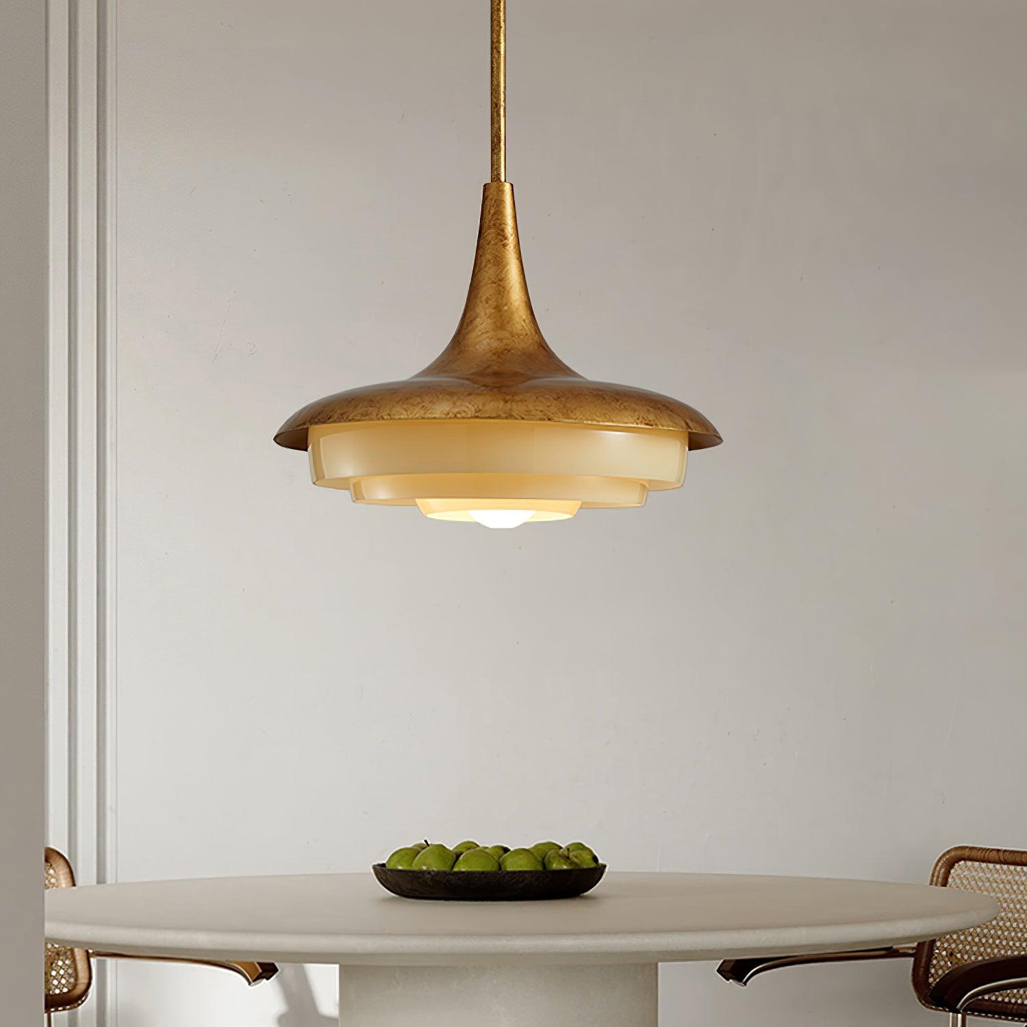 Blossom Pendant Light ∅ 17.7″ x H 11.8″ / Dia 45cm x H 30cm / Gold & Creamy yellow Pendant light