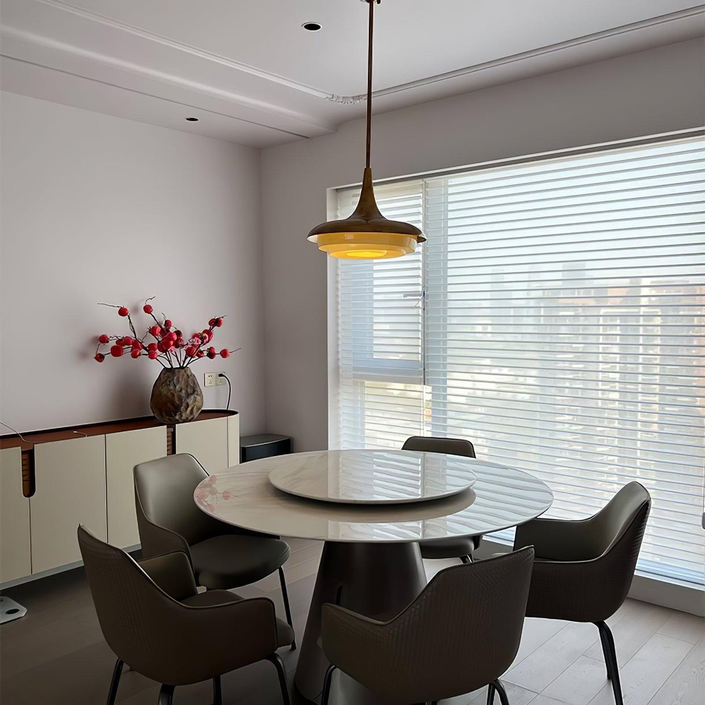 Blossom Pendant Light ∅ 17.7″ x H 11.8″ / Dia 45cm x H 30cm / Gold & Creamy yellow Pendant light