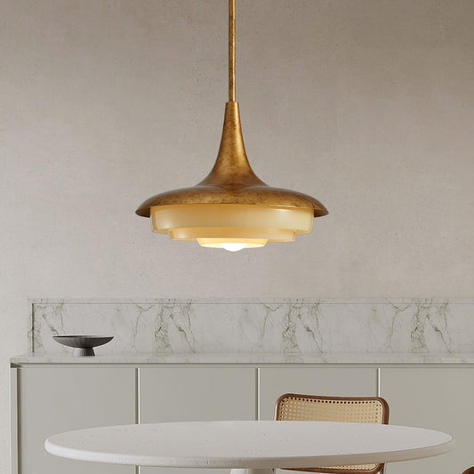 Blossom Pendant Light ∅ 17.7″ x H 11.8″ / Dia 45cm x H 30cm / Gold & Creamy yellow Pendant light