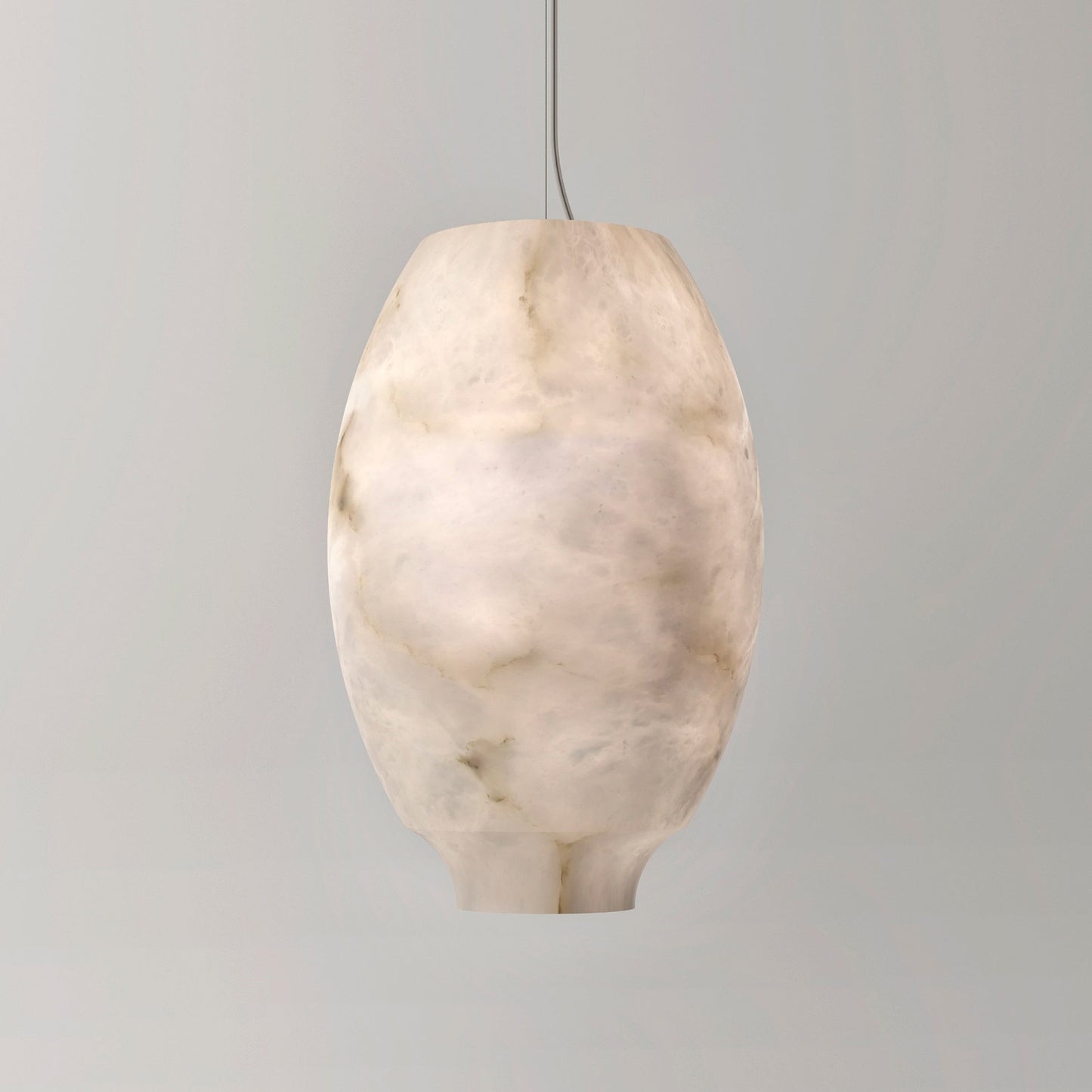 Camille Alabaster Pendant Lamp ∅ 9.6″ x H 15″ / White / Warm Light Pendant light