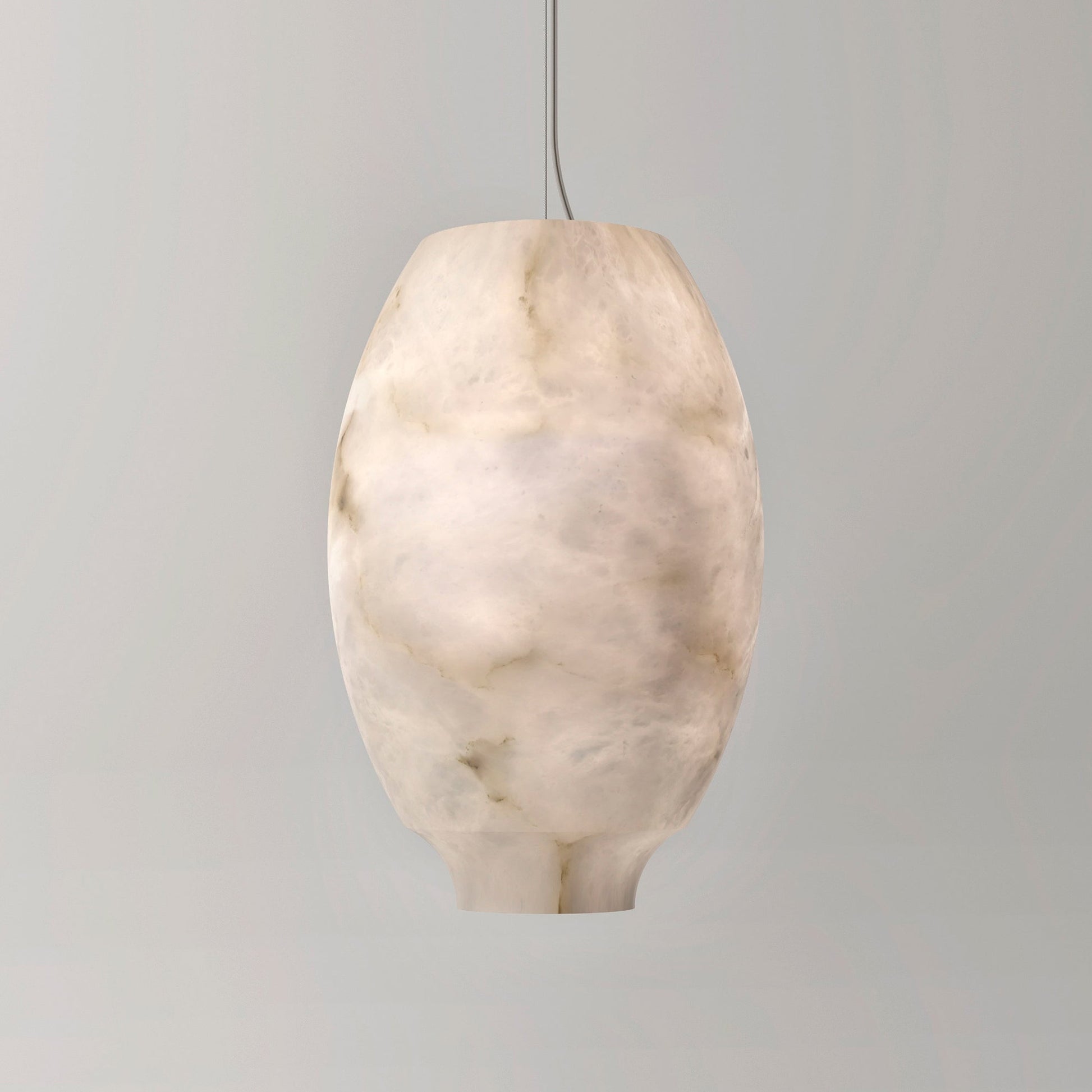Camille Alabaster Pendant Lamp ∅ 9.6″ x H 15″ / White / Warm Light Pendant light