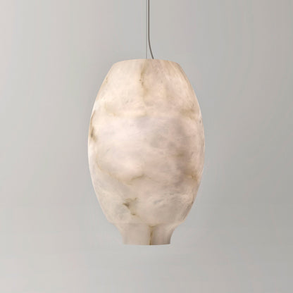 Camille Alabaster Pendant Lamp ∅ 9.6″ x H 15″ / White / Warm Light Pendant light