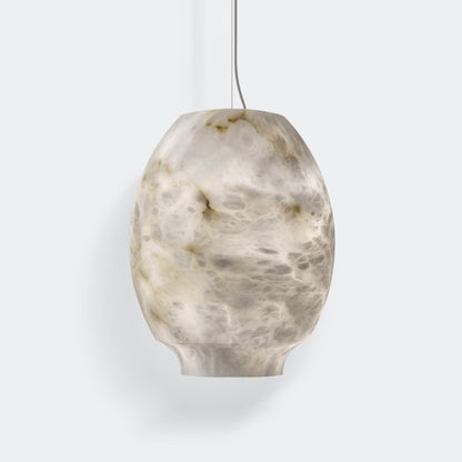 Camille Alabaster Pendant Lamp ∅ 10.4″ x H 13.2″ / White / Warm Light Pendant light