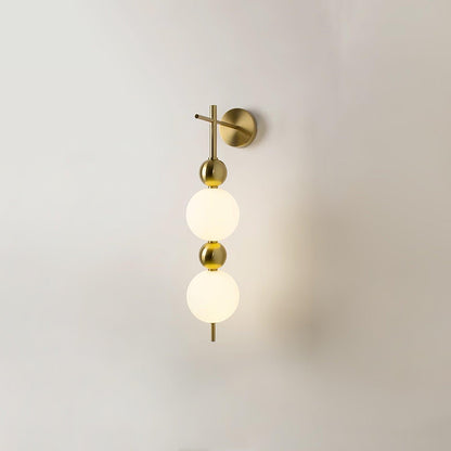 Candied Haws String Wall Lamp ∅ 10.2″ x H 32.3″ / ∅ 15cm x H 82cm / Gold & White / Warm Light Wall lamp