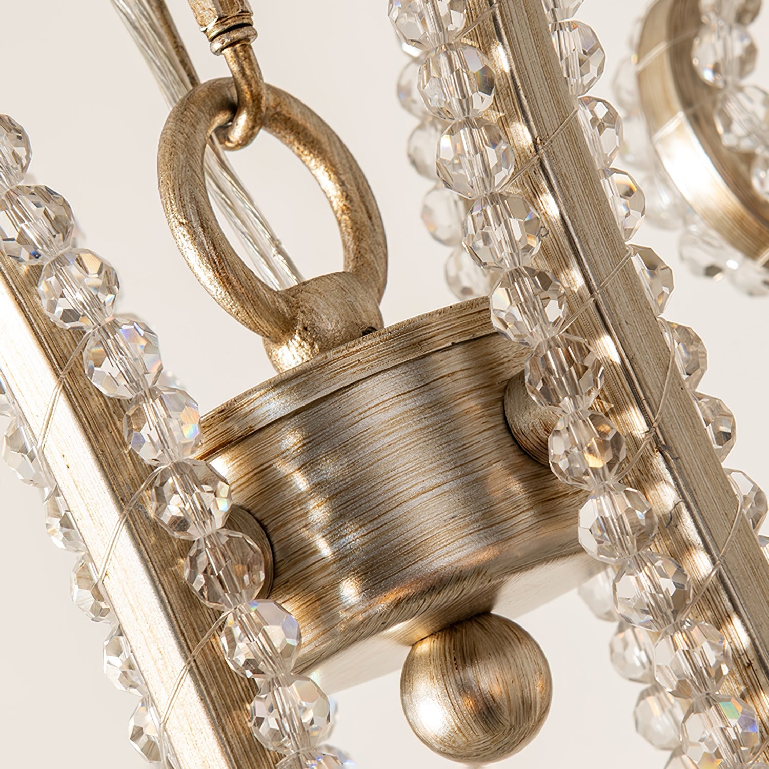 Candle Crystal Chandelier 8 Heads ∅ 35.4″ x H 29.5″ / Gold & Clear Chandelier