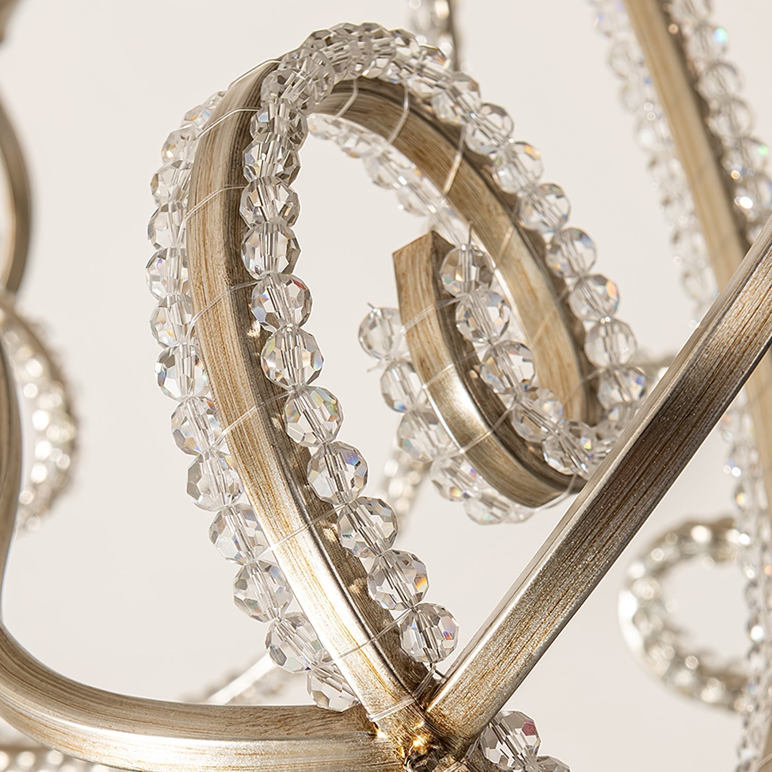 Candle Crystal Chandelier 8 Heads ∅ 35.4″ x H 29.5″ / Gold & Clear Chandelier