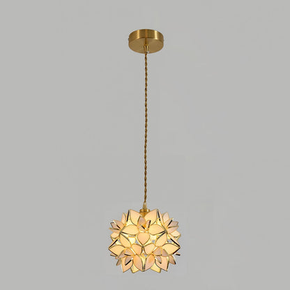 Capiz Pendant Lamp ∅ 7.9″ x H 6.7″ / Dia 20cm x H 17cm / Brass & White Pendant light