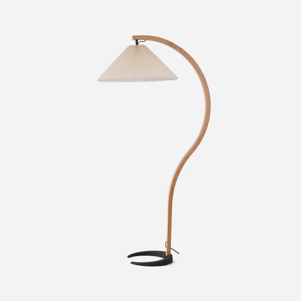 Caprani Floor Lamp ∅ 28.4″ x H 59″ / Dia 72cm x H 150cm / Beech wood + Beige / US plug Floor lamp
