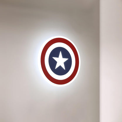 Captain Wall Lamp ∅ 8.7″ x H 8.7″ / Dia 22cm x H 22cm / Red + Blue / Warm Light Wall lamp