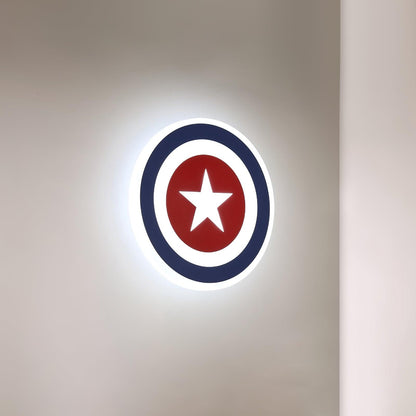 Captain Wall Lamp ∅ 8.7″ x H 8.7″ / Dia 22cm x H 22cm / Blue + Red / Warm Light Wall lamp