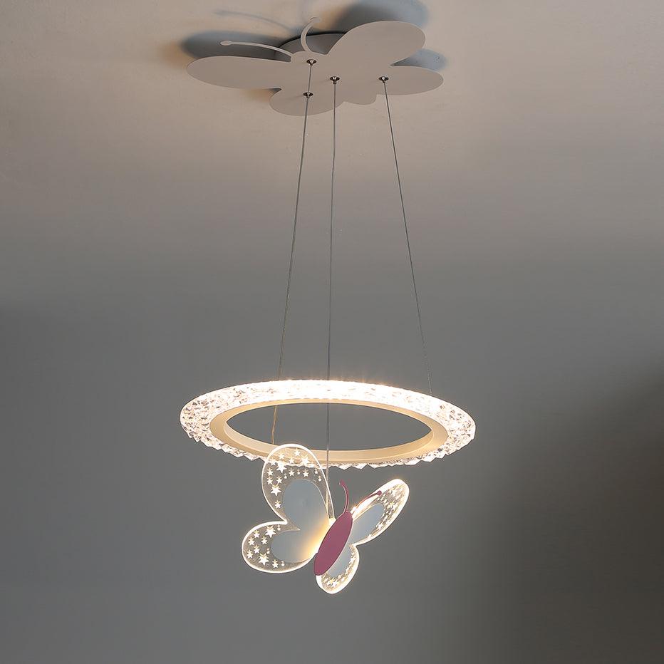 Cartoon Butterfly Acrylic Pendant Lamp ∅ 15.7 x H 47.2″ / Dia 40cm x H 120cm / White / Warm Light Pendant light