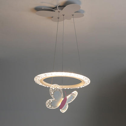 Cartoon Butterfly Acrylic Pendant Lamp ∅ 15.7 x H 47.2″ / Dia 40cm x H 120cm / White / Warm Light Pendant light