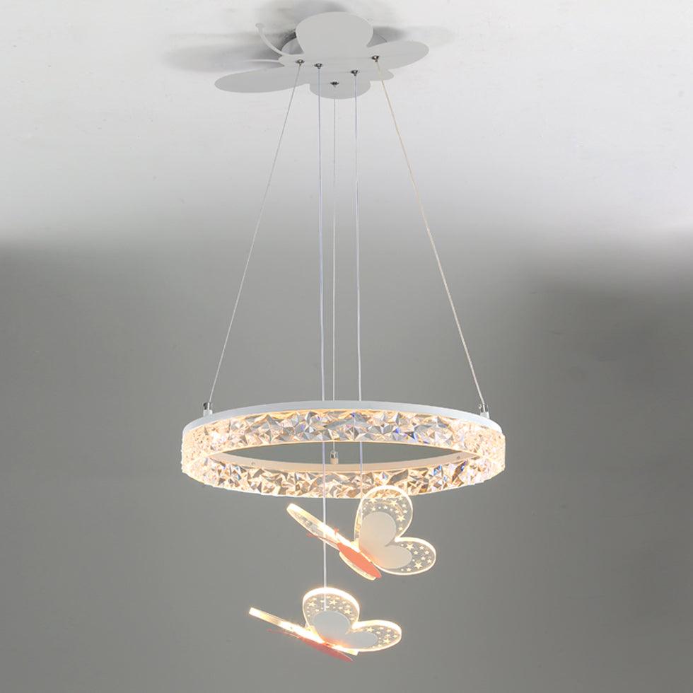 Cartoon Butterfly Acrylic Pendant Lamp ∅ 19.7 x H 47.2″ / Dia 50cm x H 120cm / White / Warm Light Pendant light