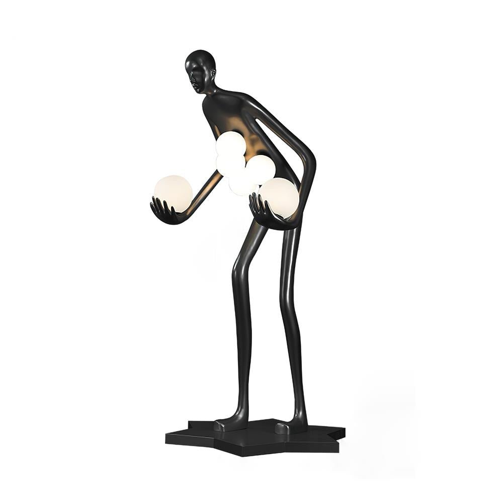 Celestial Guardian Sculpture Floor Lamp ∅ 47.2″ x H 82.6″ / Black & White / US Plug Floor lamp