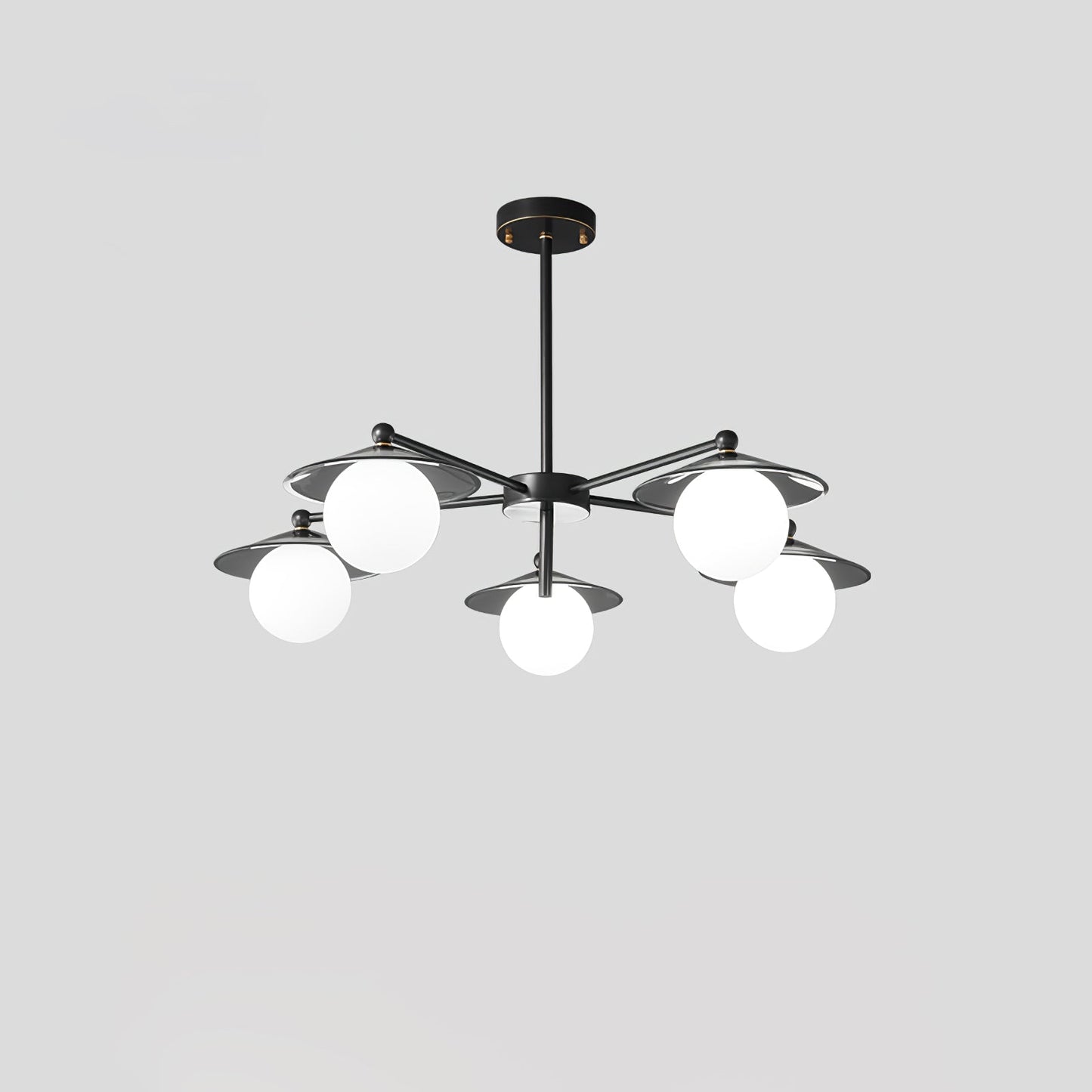 Celestial Saucer Chandelier 5 heads ∅ 31.5″ x H 19.7″ / Dia 80cm x H 50cm / Black & White Chandelier