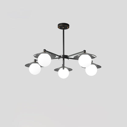 Celestial Saucer Chandelier 5 heads ∅ 31.5″ x H 19.7″ / Dia 80cm x H 50cm / Black & White Chandelier