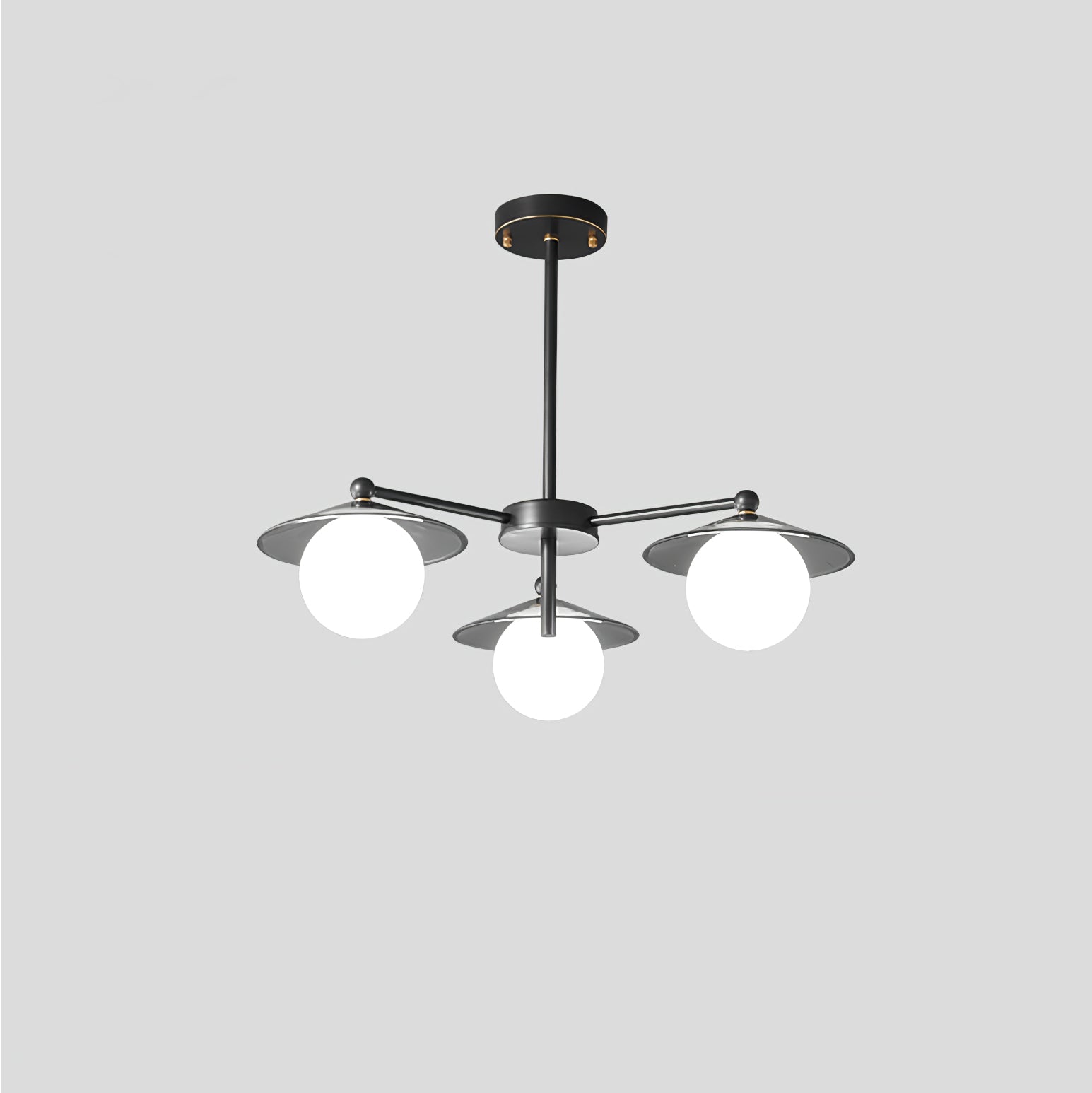 Celestial Saucer Chandelier 3 heads ∅ 23.6″ x H 19.7″ / Dia 60cm x H 50cm / Black & White Chandelier