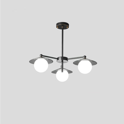 Celestial Saucer Chandelier 3 heads ∅ 23.6″ x H 19.7″ / Dia 60cm x H 50cm / Black & White Chandelier