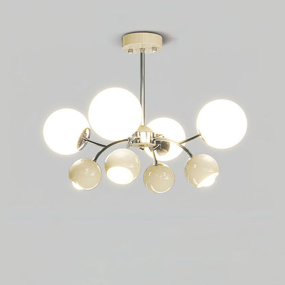 Celestial Spheres Chandelier 4 + 4Heads ∅ 21.7″ x H 19.7″ / Dia 55cm x H 50cm / Cream Chandelier