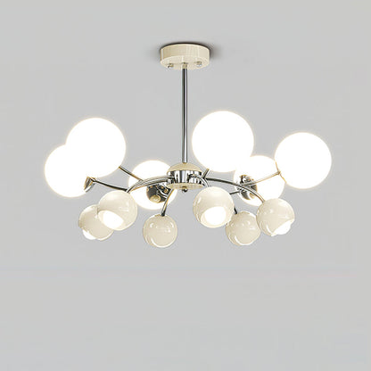 Celestial Spheres Chandelier 6 + 6Heads ∅ 26.8″ x H 19.7″ / Dia 68cm x H 50cm / Cream Chandelier