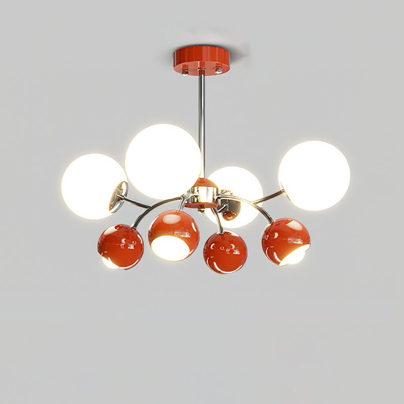 Celestial Spheres Chandelier 4 + 4Heads ∅ 21.7″ x H 19.7″ / Dia 55cm x H 50cm / Red Chandelier