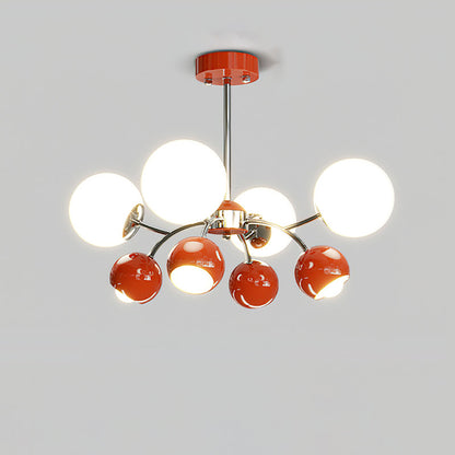 Celestial Spheres Chandelier 4 + 4Heads ∅ 21.7″ x H 19.7″ / Dia 55cm x H 50cm / Red Chandelier