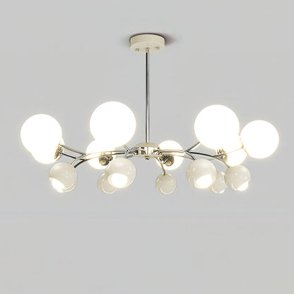 Celestial Spheres Chandelier 8 + 8Heads ∅ 35.4″ x H 19.7″ / Dia 90cm x H 50cm / Cream Chandelier