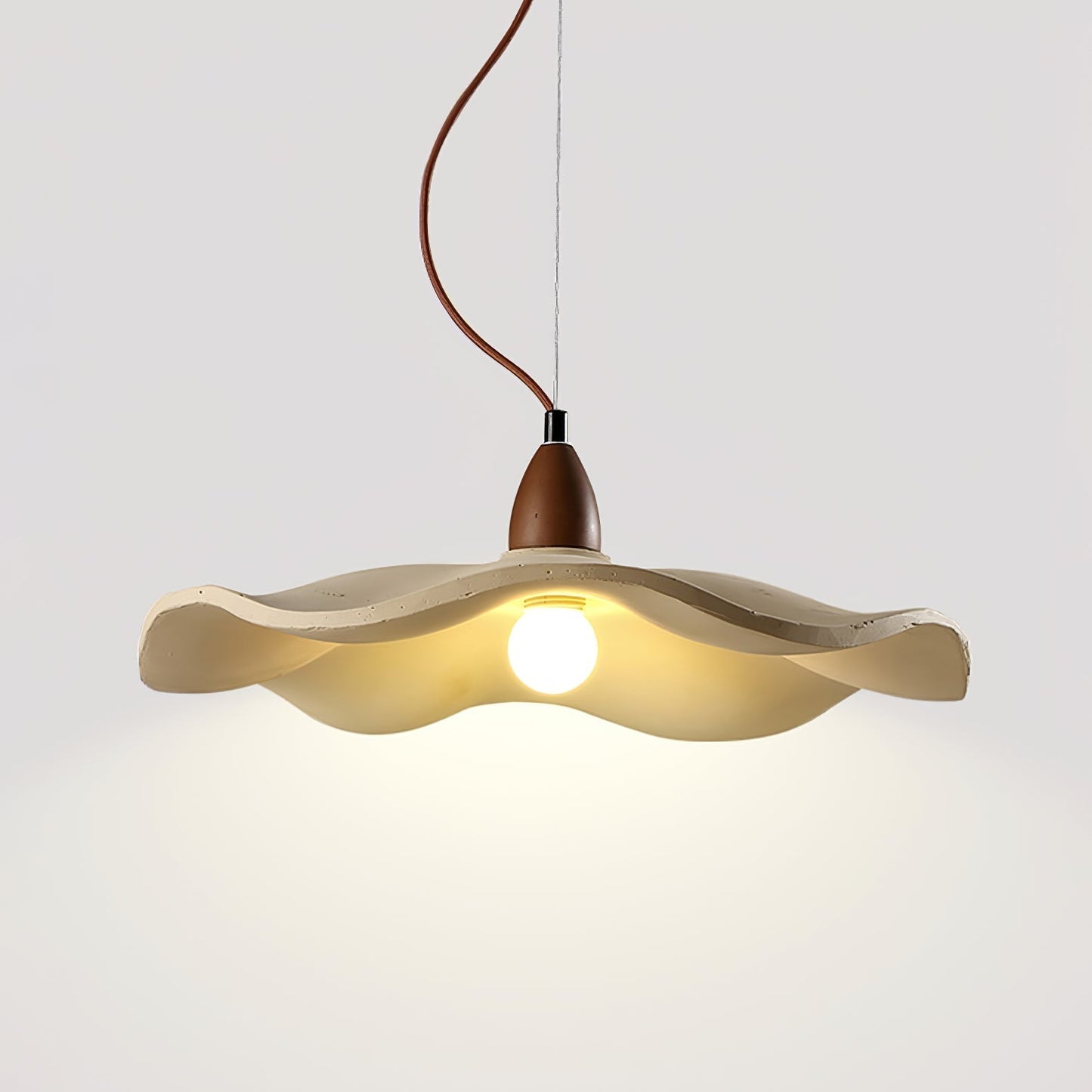 Cement Wave Pendant Light ∅ 16.5″ x H 5.9″ / Cement Grey pendant Lamp