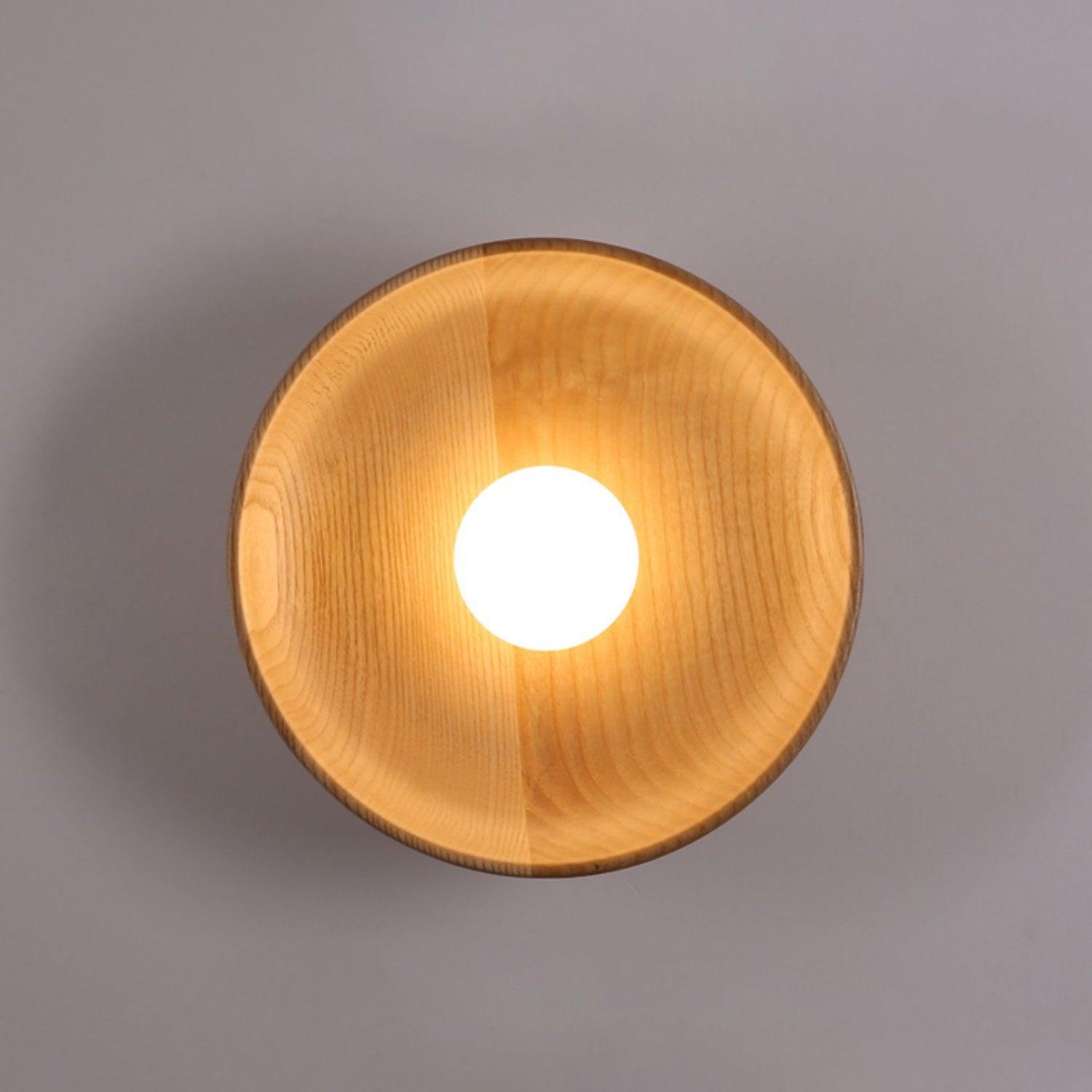 Centric Wall Lamp ∅ 11″ x H 11″ / Dia 28cm x H 28cm / Wood color Wall lamp