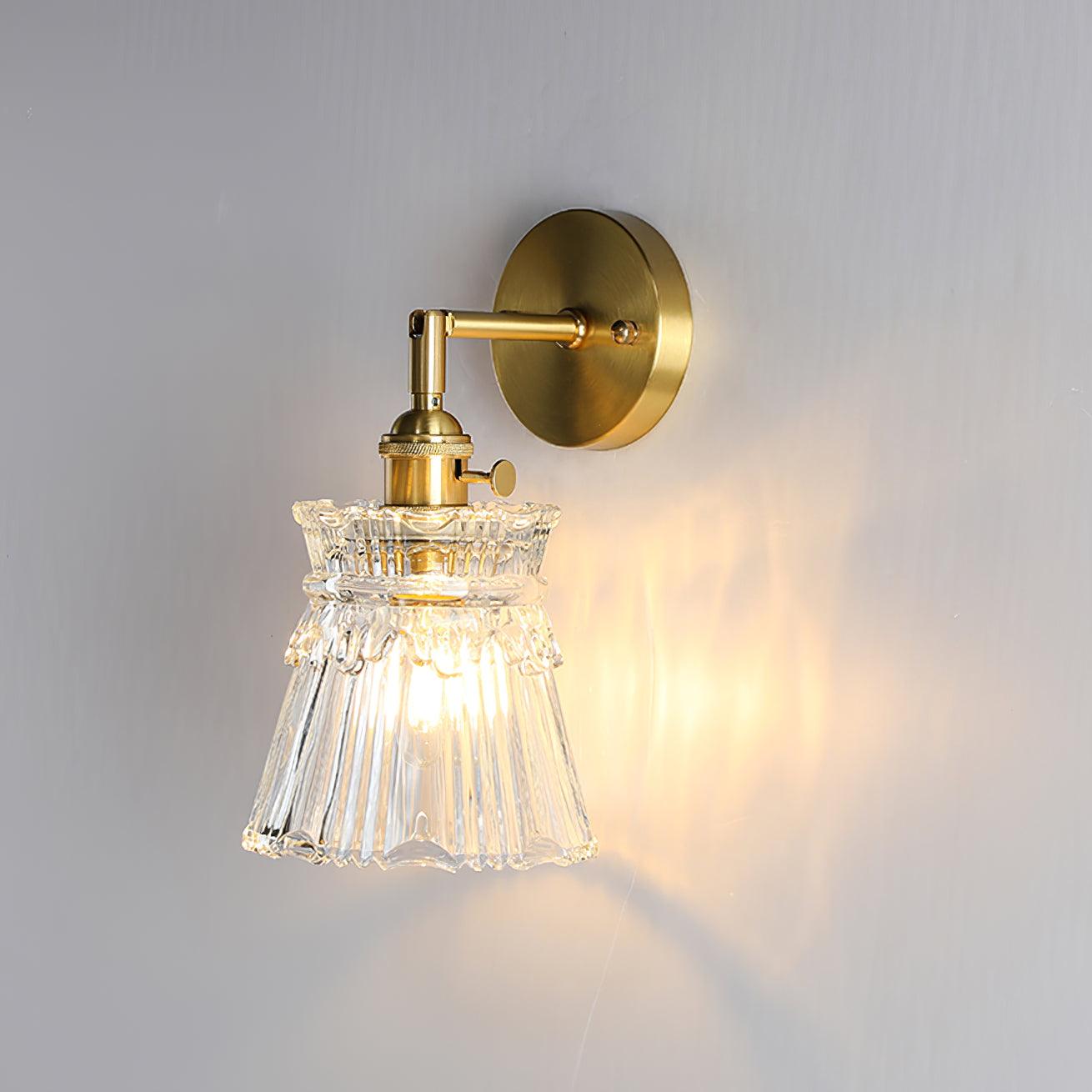 Chaika Wall Lamp ∅ 5.7″ x H 10.2″/ Dia 14.5cm x H 26cm / Brass & Celar Wall lamp