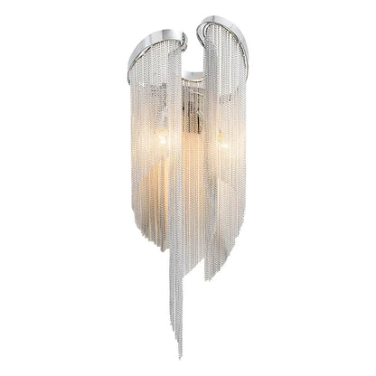 Chain Tassel Wall Lamp ∅ 9.1″ x H 23.6″ / Dia 23cm x H 60cm / Silver Wall lamp