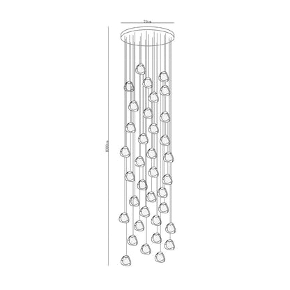 Cherry Crystal Pendant Lamp 36 heads ∅ 27.6″ x 118.1″ (Round canopy) / Clear Pendant light
